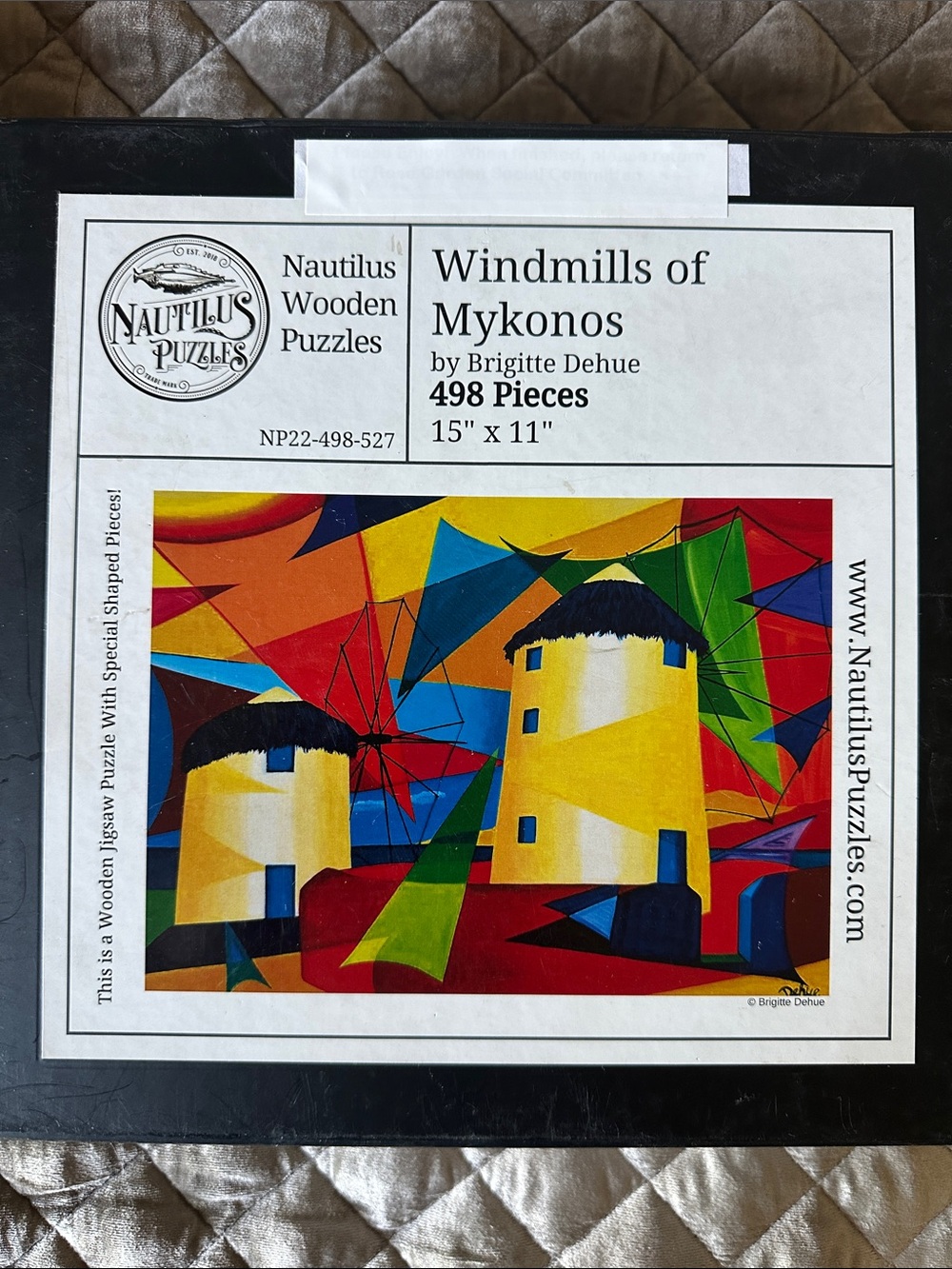Nautilus Windmills of Mykonos Puzzle - Bright Yellow, Red, Blue, Green